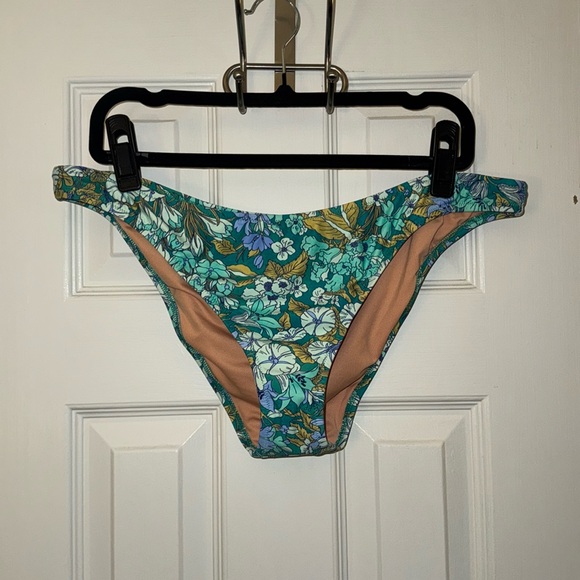 NWT J. Crew 1989 high-leg bikini bottom in aqua blooms - Picture 3 of 5